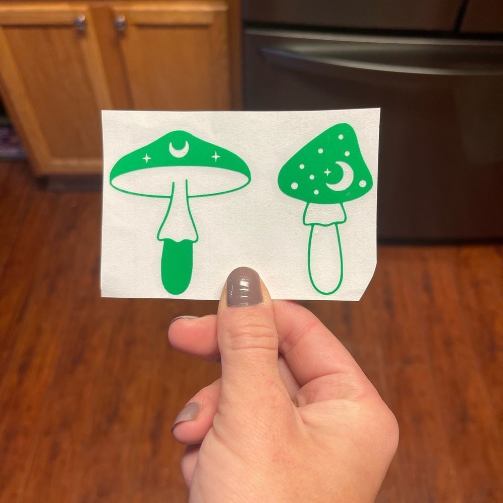 2 Celestial Mushrooms Vinyl Decal